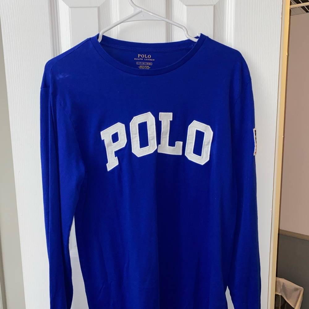 Blue polo size small long sleeve.